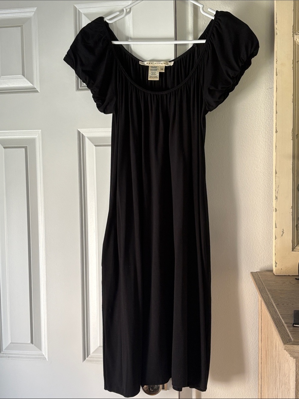 Max Studio Black Women's Puff-Sleeve Midi Dress -